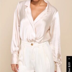 Lulus Champagne Satin Top